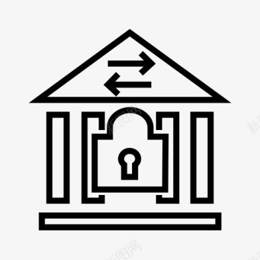 银行内部转账安全银行业务安全支付图标图标