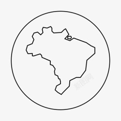 拉丁美洲地图巴西地图巴西拉丁美洲图标高清图片