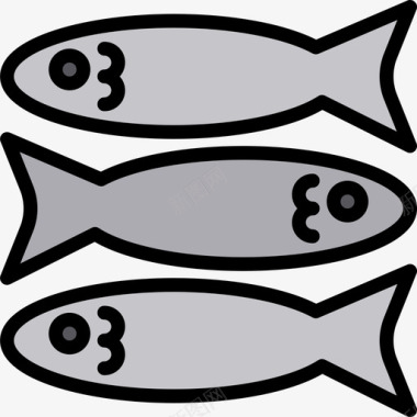 鱼食物116线色图标图标