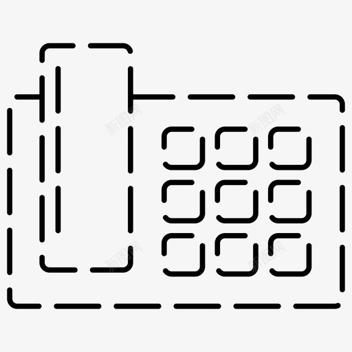 电话电子设备虚线图标svg_新图网 https://ixintu.com 图标 电子设备 电话 虚线