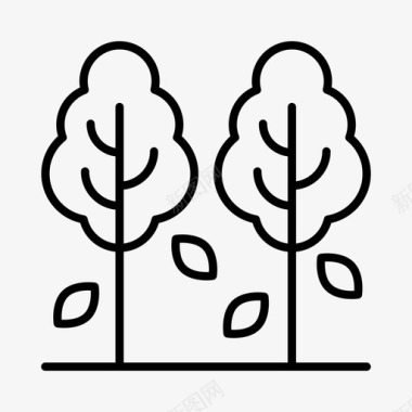 秋树植物学环境图标图标