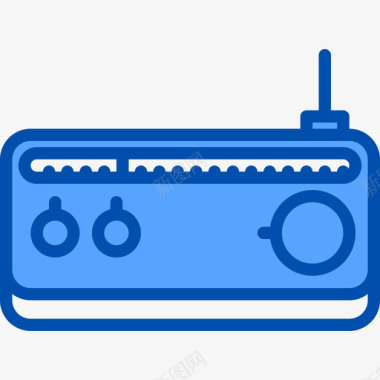 收音机复古小工具6蓝色图标图标