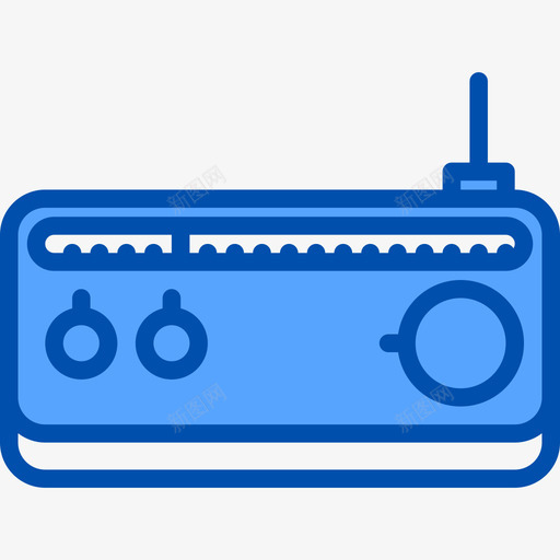 收音机复古小工具6蓝色图标svg_新图网 https://ixintu.com 复古 小工 工具 收音机 蓝色