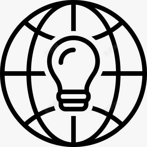 全球思维灯泡技术图标svg_新图网 https://ixintu.com 世界 全球化 全球思维 技术 灯泡