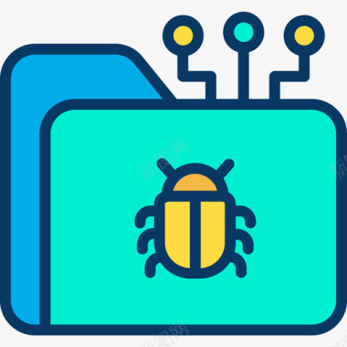 Bug网络安全11线性颜色图标图标