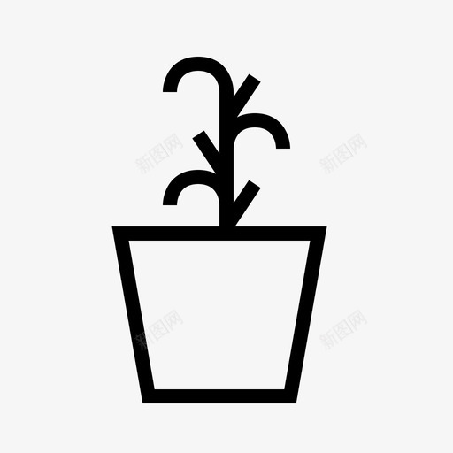 装饰植物装饰室内图标svg_新图网 https://ixintu.com 主义者 室内 极简 桌椅 植物 花瓶 装饰