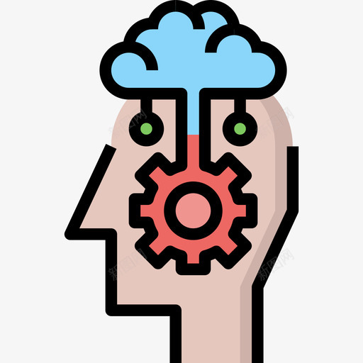 想法大脑过程5线颜色图标svg_新图网 https://ixintu.com 大脑 想法 过程 颜色