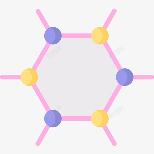 分子核6扁平图标svg_新图网 https://ixintu.com 分子 扁平