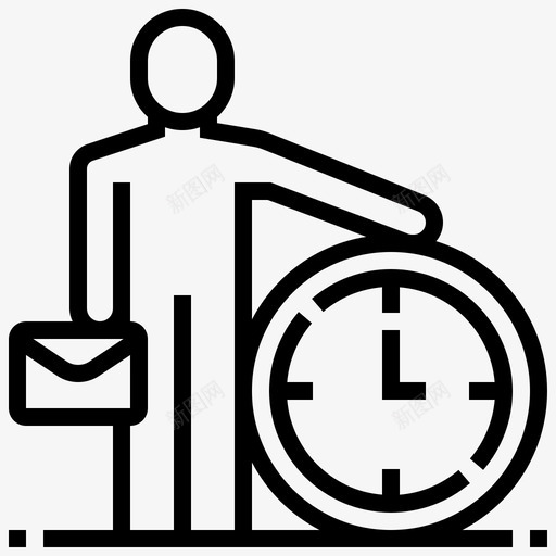 工作时钟管理图标svg_新图网 https://ixintu.com 工作 时钟 时间 时间管理 管理 线路