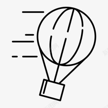 热气球航空旅行运输图标图标