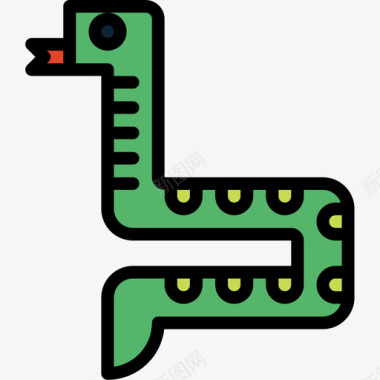蛇动物6线形颜色图标图标