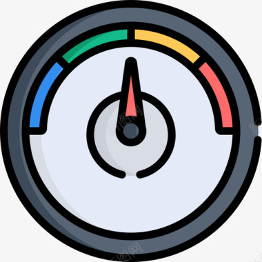 车速表车速表时间3线性颜色图标图标