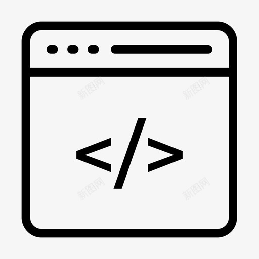 编码浏览器开发编程图标svg_新图网 https://ixintu.com 开发 搜索引擎优化和营销线字形48像素 编码浏览器 编程 网页