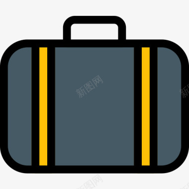 行李箱基本图标5线条颜色图标