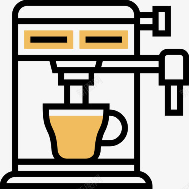 咖啡机电子设备9黄影图标图标