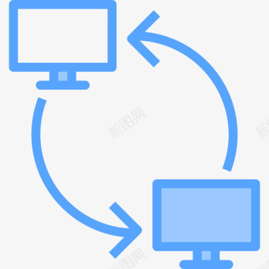 网络计算机27蓝色图标图标