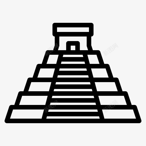 奇琴伊萨金字塔地标墨西哥图标svg_新图网 https://ixintu.com 伊萨 地标 墨西哥 奇琴 轮廓 金字塔