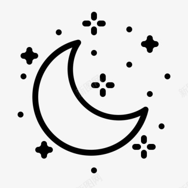 月亮天文学新月图标图标