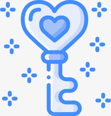 钥匙情人节4蓝色图标图标