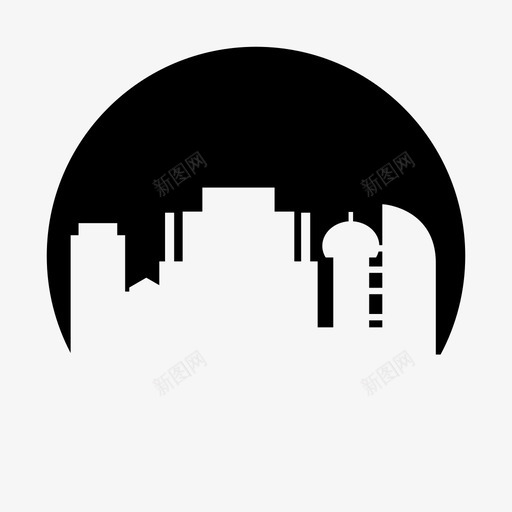 天际线建筑城市图标svg_新图网 https://ixintu.com 办公室 城市 城市圈形状 天际线 建筑