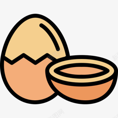 水煮水煮鸡蛋食品饮料3原色图标图标