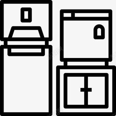 冰箱家具和家用电器28台线性图标图标