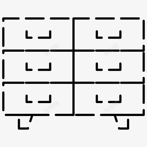 抽屉家具家具虚线图标svg_新图网 https://ixintu.com 图标 家具 抽屉 虚线