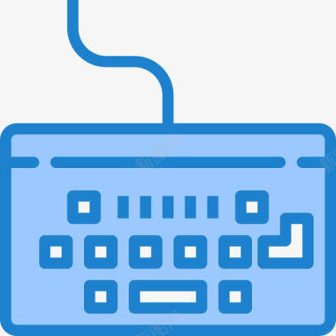 键盘计算机硬件15蓝色图标图标