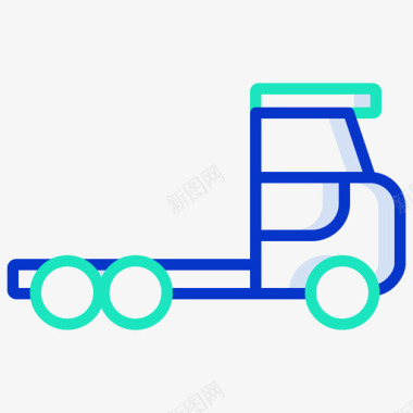 卡车运输134轮廓颜色图标图标