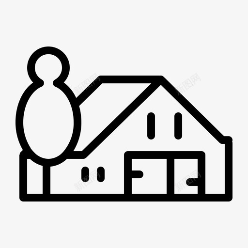 家房子财产图标svg_新图网 https://ixintu.com 传统 公寓和财产概述 家 房子 财产