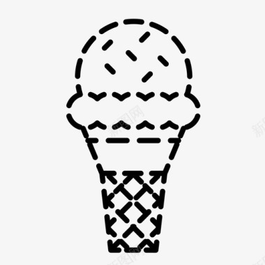 冰淇淋筒海滩甜点图标图标