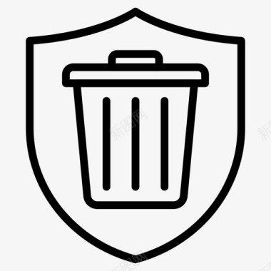 安全垃圾箱删除保护图标图标