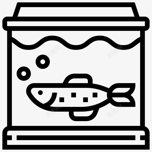 鱼缸动物装饰图标svg_新图网 https://ixintu.com 动物 家居装饰 装饰 鱼缸