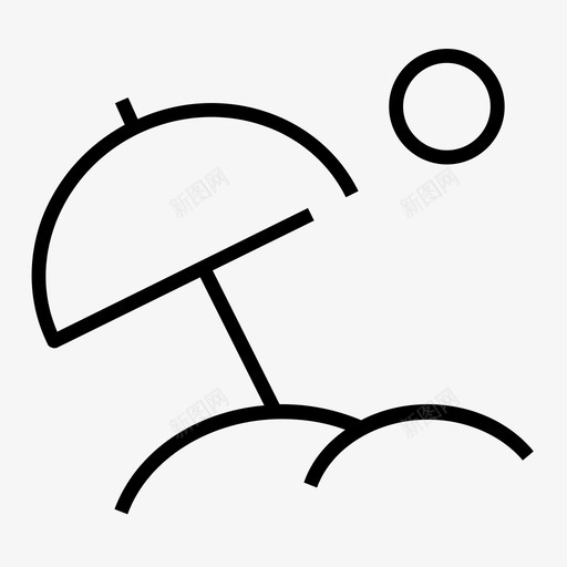 暑假海滩雨伞图标svg_新图网 https://ixintu.com 暑假 海滩 酒店线路图标集1 雨伞