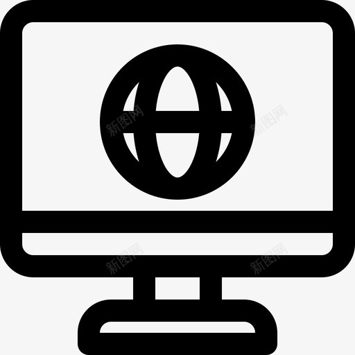 网站计算机连接图标svg_新图网 https://ixintu.com 互联网 托管 桌面 网站 计算机 连接