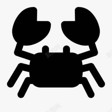 螃蟹夏季雕文图标图标