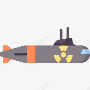 潜艇核6扁平图标图标