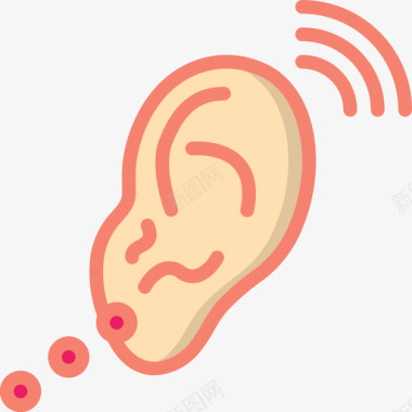 听觉无障碍4线性颜色图标图标