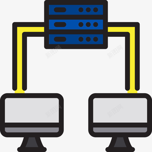 同步数据库和云3线颜色图标svg_新图网 https://ixintu.com 同步 数据库 颜色