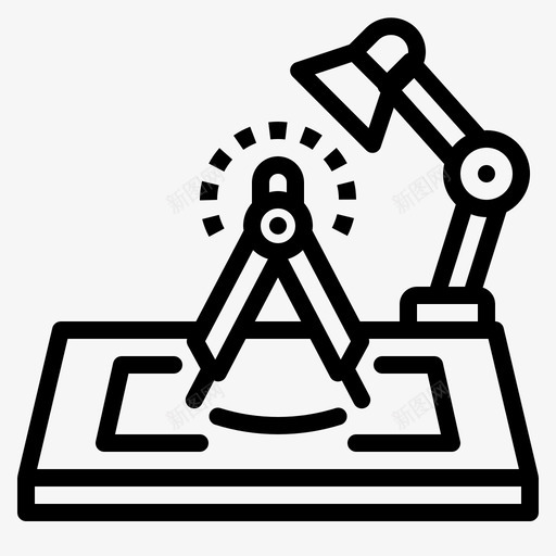 指南针绘图纸张图标svg_新图网 https://ixintu.com 平面图 指南针 施工 纸张 绘图