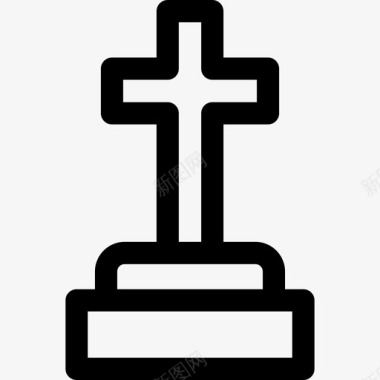 基督教十字架葬礼14直系图标图标