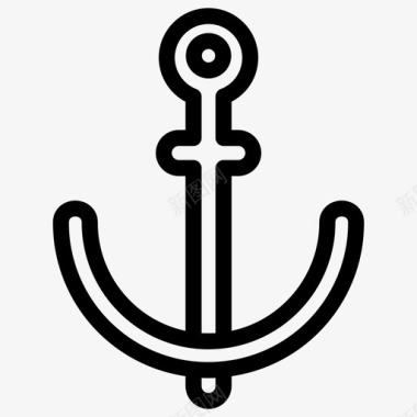 锚海洋锚海军蓝图标图标
