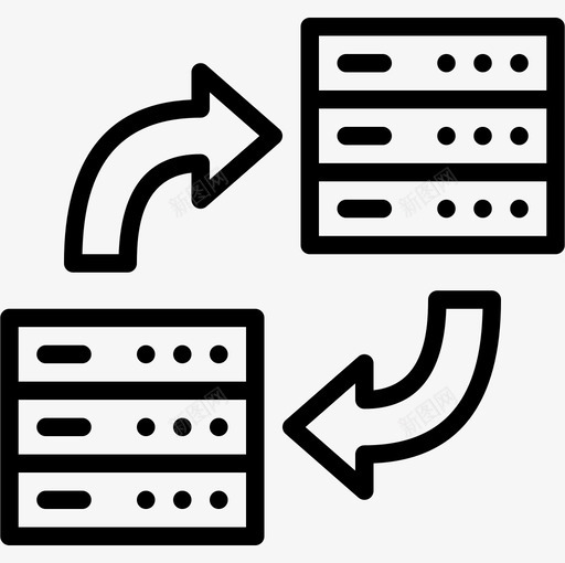 数据传输数据库和云2线性图标svg_新图网 https://ixintu.com 数据传输 数据库 线性
