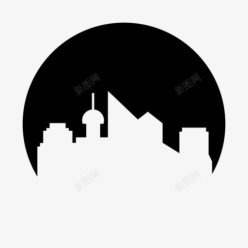 城市建筑办公室图标svg_新图网 https://ixintu.com 办公室 城市 天际 建筑 形状