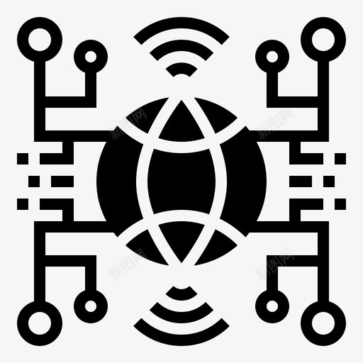 网络连接全局图标svg_新图网 https://ixintu.com fintechelementglyph internet 全局 全球 网络 连接