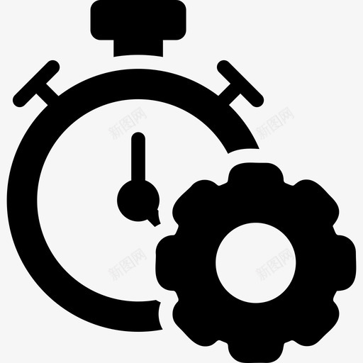 时间设置带齿轮的时钟首选项图标svg_新图网 https://ixintu.com 公司 协作 团队 日程表 时钟 时间 时间段 管理 设置 首选项 齿轮