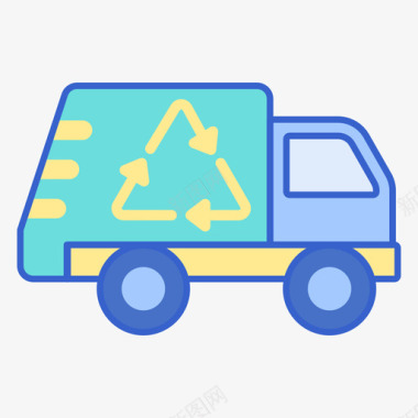 回收车清洁55线性颜色图标图标