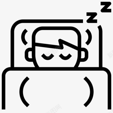 睡眠空闲时间20线性图标图标