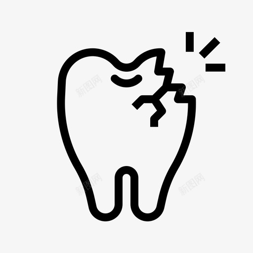 龋齿坏牙牙医图标svg_新图网 https://ixintu.com 坏牙 牙医 牙齿 轮廓 龋齿