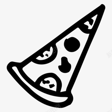 披萨涂鸦食物图标图标